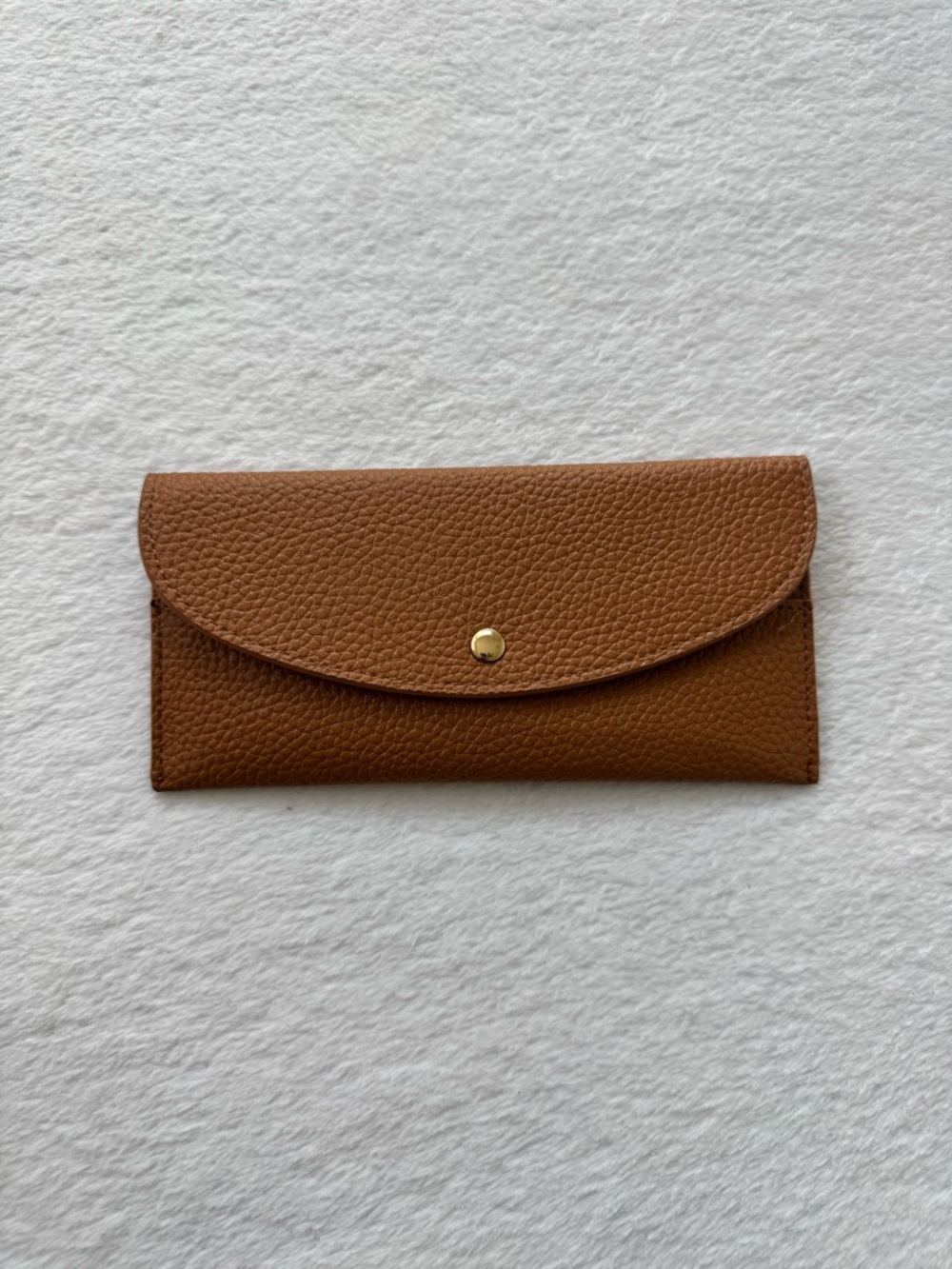 Classic Brown Leather Envelope Wallet - Women's Accessory